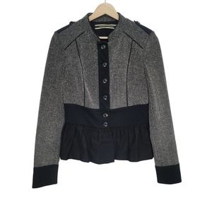 Anthropologie Daughters of the Liberation Military Peplum Jacket Black #345